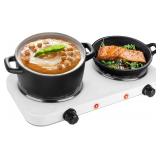 2000W Dual Burner Electric Hot Plate, 5 Temp