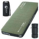 Self Inflating Sleeping Pad, Twin 4in Ultra-Thick