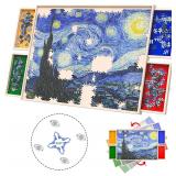 Rotatable Puzzle Board with Drawers & Cover