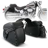 NICECNC Motorcycle Saddle Bags, PU Leather, Black