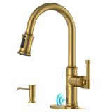 DAYONE Touchless Brushed Gold Kitchen Faucet