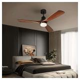 60" Ceiling Fan with Remote, Walnut Blades