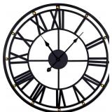 19in Non-Ticking Modern Wall Clock, Black