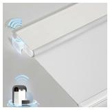 Smart Motorized Blinds, 35 x 72", White.