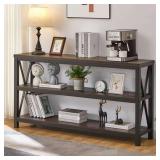 FATORRI Console Table, 55 Inch, Walnut Brown