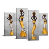 RnnJoile Black Woman Wall Art Decor Canvas Print