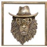 Resin Animal Head Wall Sculpture - Lion Decor