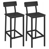 Bar Chairs, Set of 2, 25.6" Tall, Black BAHB03101