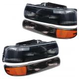 A&P 00-06 Chevy Headlight Set Black Smoke Lens
