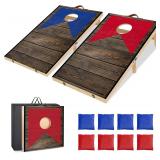 Woden Cornhole Set w/ Bags, 4x2 or 3x2 2x1.3 ft
