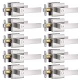10 Pack Privacy Door Lock Handleset, Satin Nickel