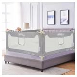 FAMILL Bed Rail for Toddlers, U-Shaped Base, 74.8"
