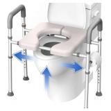 Raised Toilet Seat with Handles - Adjustable
