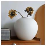 Extra Large White Ceramic Flower Vase, 0614