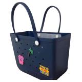 XL Rubber Beach Tote Bag   Charms & Drainage Holes