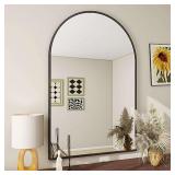 BEAUTYPEAK 24"x36" Arch Bathroom Mirror, Black