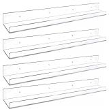 4 Pack 24-Inch Clear Acrylic Floating Shelves