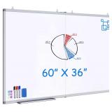 maxtek Magnetic Whiteboard 60 x 36 Foldable
