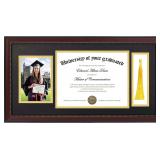 11x22 Diploma Frame for 8.5x11, 5x7, Tassel Holder