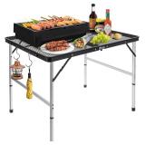 jkwokback 3ft x 2ft Grill Table, Folding Portable