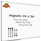 Lockways White Board 48 x 36 Inch, Magnetic
