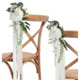 Set of 8 Floral Chair Back Decorations