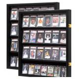 24 Card Display Case 2Pack - Lockable, Wall Mount
