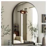 HARRITPURE Arched Wall Mirror 24"x36"   Black