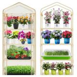 Garden 4-Tier Greenhouse w/ Zippered Cover
