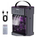 4-IN-1 Portable AC, 3 Speeds, 7 Night Light