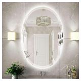 36 x 24 In LED Oval Mirror, Wall Mounted, Dimmable