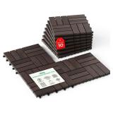 Idzo Deck Tiles - Acacia Wood, 12 x 12 x 0.9 Inch