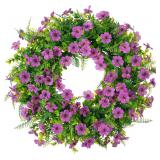 Artificial Daisy Wreath, 20 Inch (Purple)
