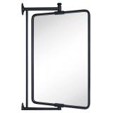 TEHOME Black Pivot Bathroom Mirror, 14x22