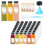 45Pcs 12oz Plastic Juice Bottles with Caps
