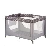 Portable Crib Baby Playpen with Mattress, Grey