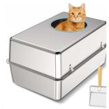 Stainless Steel Cat Litter Box with Lid