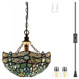 WERFACTORY Tiffany Pendant Light Sea Blue 12 Inch