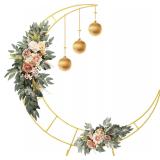 7.2 Feet Moon Wedding Arch Gold Frame