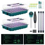 80-Cell Seed Tray with Lights & Heat Mat, 2-Pack