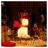 GENIMO Sleigh Polar Bear Xmas, 2.5 FT, 102 LED