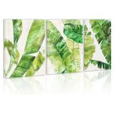 Green Leaf Wall Art Decor, Modern Canvas Print