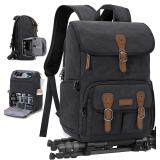 RAINSMORE Camera Bag Backpack for DSLR/SLR, Black