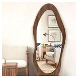 63"x24" Floor Mirror, Walnut Frame, Home Decor