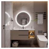 24in Round LED Mirror, Anti-Fog, Dimmable, CRI90+
