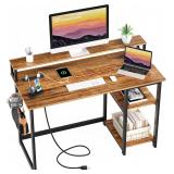 GreenForest 40 inch Computer Desk with Outlets