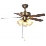 42 Inch Ceiling Fan with Pull-Chain & LED Bulbs
