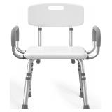 Shower Chair with Arms & Back, 500 lbs Capacity