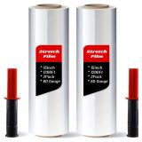 2 Pack Stretch Film with Handles, 15"x1200