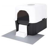 Sfozstra Cat Litter Box with Lid, Enclosed, Black